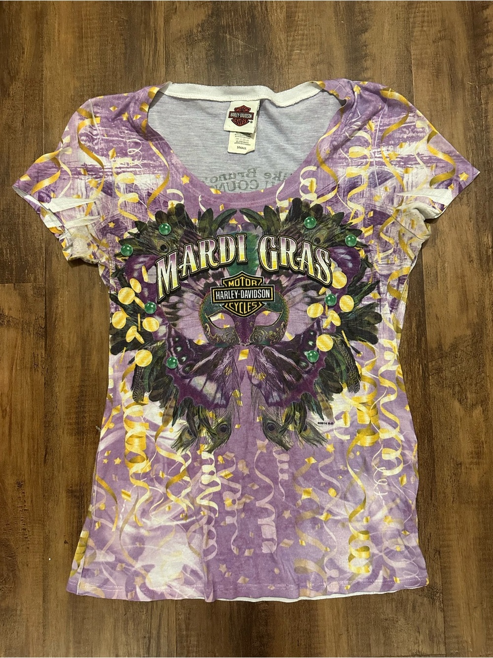 Harley-Davidson Purple Mardi Gras Graphic Short Sleeve Tee